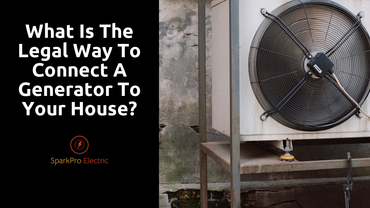 What is the legal way to connect a generator to your house?